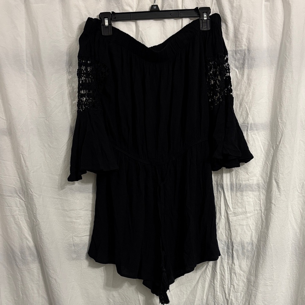 Blush Black Gathered Top
